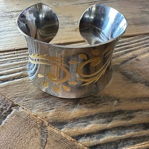 Silver and Gold Cuff Bracelet